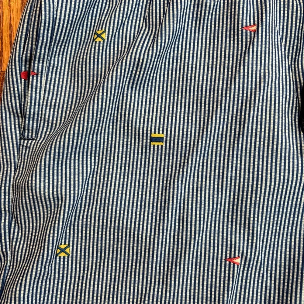 Sperry Swim Trunks Blue Striped Nautical Print Size XL